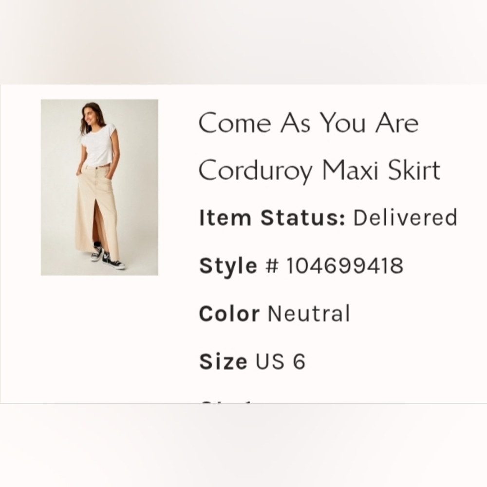 Free People Come as You Are Maxi Skirt Nearly New EC Size 6 - Picture 5 of 7